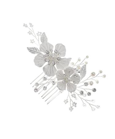 Ipetboom Bridal Hair Accessories Side Hair Combs Clips Wedding Hair Clip Wedding Hair Comb Flower Hair Combs Red Flower Hair Comb Rhinestone Barrettes Mori Department Zircon Hair up Bride