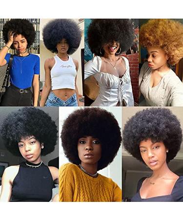 XTrend 8-Inch Short Afro Curly Wig - Heat-Resistant Synthetic Black Fluffy Hair for Black Women | 1B Color - Buy Online on GoSupps.com