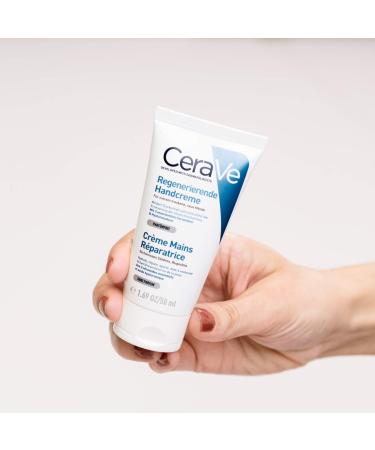 Cerave Regenerating Hand Cream for Extremely Dry Hands | 50ml & 10ml (5-Pack) | Hydrating Ceramides & Hyaluronic Acid - Buy Online on GoSupps.com