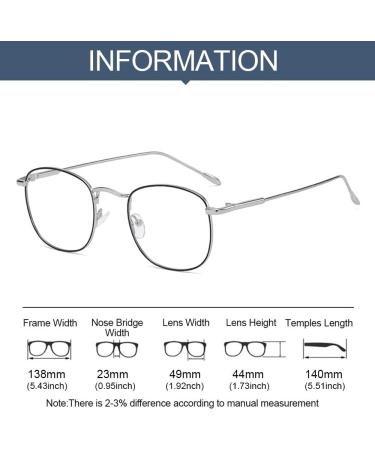 Buy HomeSoGood Light Block Discoloration Optical Glasses - Oversized Ultra Light Eye Protection for Men & Women - Ideal for Office & Computer Use (Black Silver - Buy Online on GoSupps.com