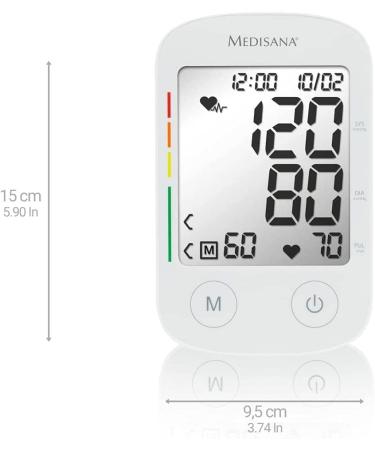 Medisana BU 535 Upper Arm Blood Pressure Monitor - Accurate BP & Pulse Measurement Memory Function Traffic Light Scale Irregular Heartbeat Indicator - Buy Online on GoSupps.com
