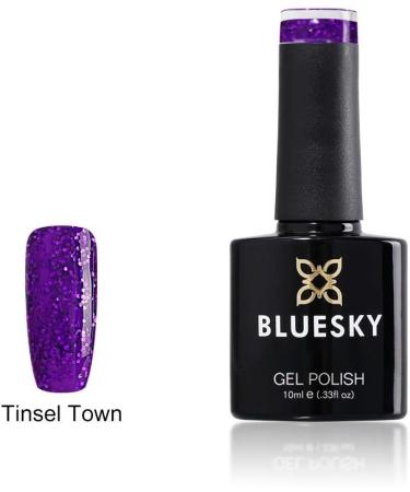 Bluesky NAIL GEL POLISH PURPLE GLITTER BLUE GLITTER TINSEL TOWN UV LED Soak Off 10ml BSH052 - Buy Online on GoSupps.com