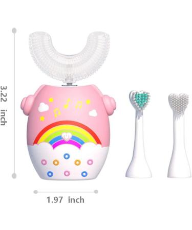 Tasselily Kids Electric Toothbrush - Ultrasonic 360 Cleaning, 5 Modes, IPX7 Waterproof, Smart Reminder - Pink Rainbow Design | Ages 2-6 - Buy Online on GoSupps.com
