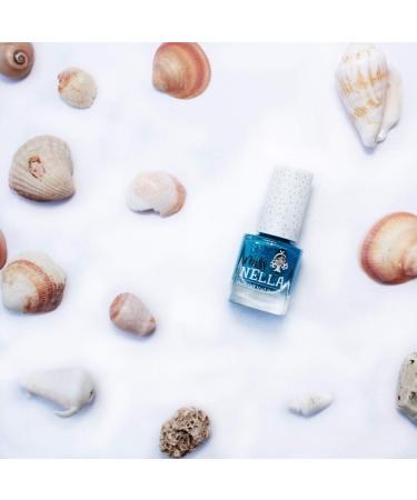 Miss Nella Under the Sea Non-Toxic Blue Glitter Nail Polish for Kids | Safe & Odour-Free Formula | Water-Based & Easy Peel Off for Children and Toddlers - Buy Online on GoSupps.com