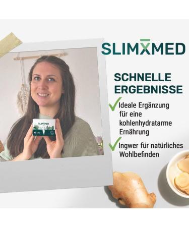 SlimxMed Premium Capsules - Slim Caps with Ginger Green Tea & Green Coffee - Trusted by Athletes - Quality Tested in Germany (300) - Buy Online on GoSupps.com