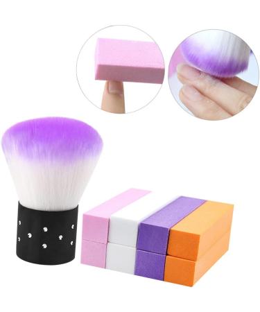 Healeved 1 Set High Elastic Sponge Nail Art Tool Professional Nail File Pedicure Kit Nail Art Remover Nail Dust Collector Finger Nail Files Toenail File High Elasticity Tofu Cubes Purple - Buy Online on GoSupps.com