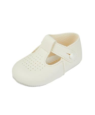 Early Days Baypods Baby Shoes for Boys & Girls Soft Soled Pre Walker Shoes Soft Faux Leather Baby Boys & Baby Girls Shoes B625 T Bar Style Shoe with Hole Punch Made in England 2 UK Child Cream - Buy Online on GoSupps.com