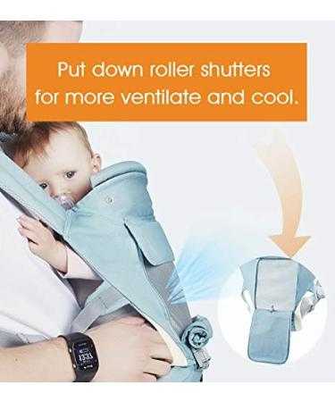 SONMEI Ergonomic Baby Carrier with Hip Seat 360 Positions Soft and Breathable All Seasons for Newborns and Toddlers Hiking Shopping Travelling Light Blue - Buy Online on GoSupps.com