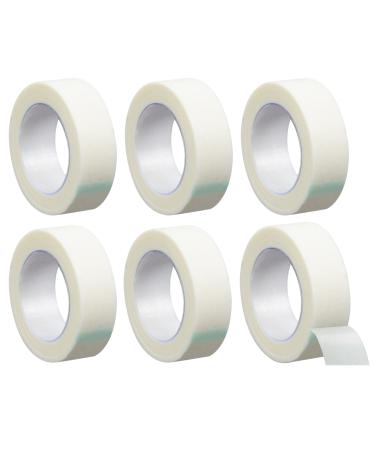 6 Rolls Tape Micropore Surgical Tape 1.25cm x 9m Adhesive Medical Tape Microporous Tape for First Aid Taping Bandages Breathable Eyelash Extension 6 Rolls 1.25cm x 9m Microporous Tape