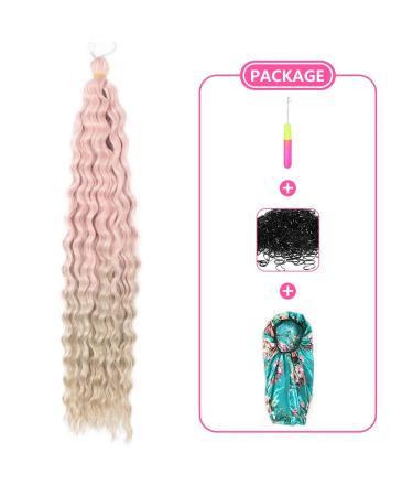 22 Inch Deep Twist Crochet Hair - 3 Packs Ocean Wave Curly Bohemian Braids Synthetic Hair Extensions for Women & Girls - Pink/18 - Buy Online on GoSupps.com