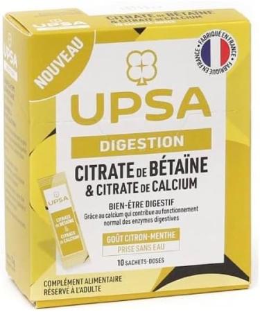 UPSA France Betaine & Calcium Citrate Digestive Comfort - 10 Sachet Pack - Buy Online on GoSupps.com