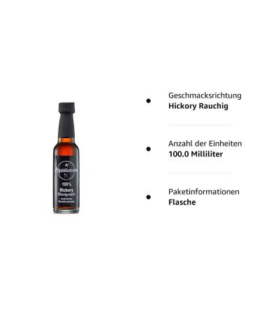Liquid Smoke Hickory - Pure 100ml Vegan Flavoring | No Additives for BBQ & Cooking - Buy Online on GoSupps.com