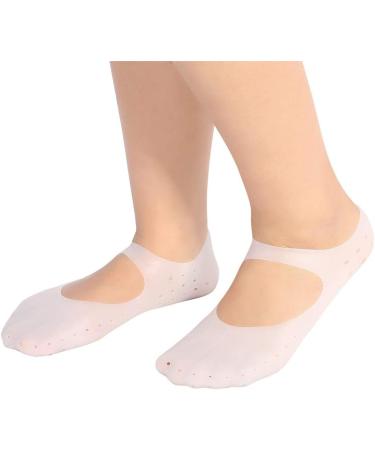 Silicone Socks for Cracked Feet - Moisturizing Protection Tool | Anti-Crack Care | Dry Skin Relief (M-White) - Buy Online on GoSupps.com