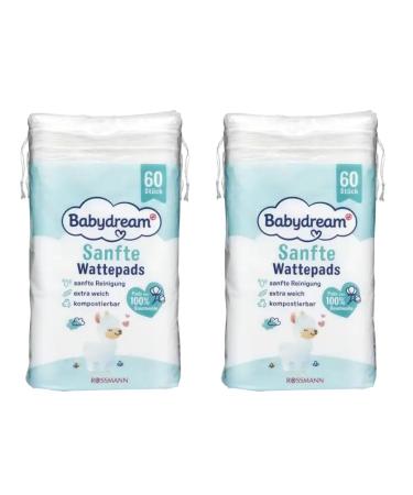 Babydream cotton pads 100% cotton pack of 2 (2 x 60 pcs)