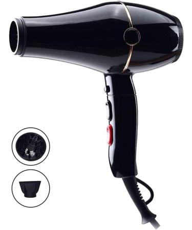 Professional Hair Dryer with Diffuser for Curly Hair Power Dry Lightweight DC Motor Hair Dryer Negative Ion Fast Drying Time and Low Noise For Household Travel Office (EU plug (220V) Black) EU plug (220V) Black - Buy Online on GoSupps.com