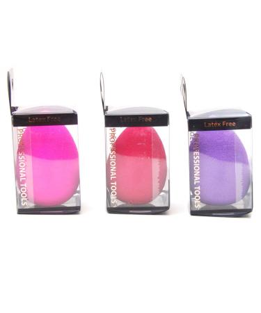 (3 Pack) Makeup Sponge Set Blender Latex Free Powder Puff Concealer Soft Foundation Makeup Sponges