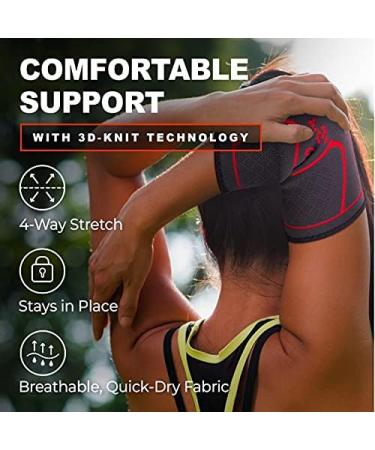 UFlex Elbow Compression Sleeve for Injury Recovery | Tendonitis Tennis Elbow Brace for Men & Women | Medium Size Wrap for Weightlifting & Sports - Buy Online on GoSupps.com