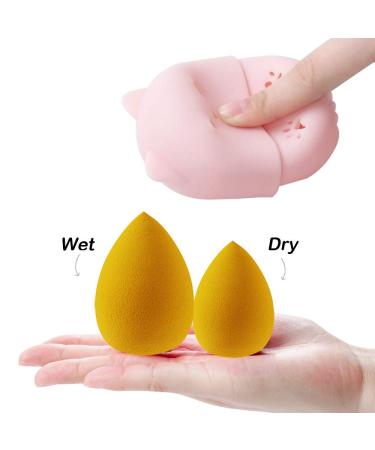 6-Part Sonku Beauty Blender Sponge Set | Makeup Sponge for Primer Concealer Powder & Cream | Includes Sponge Mixer Container - Buy Online on GoSupps.com