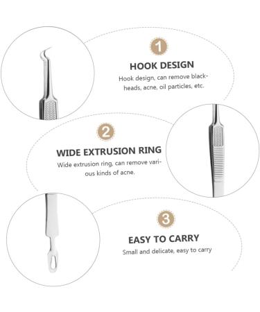 VINTORKY 3pcs Clip Blackhead Comedone Mole Removal Scissor Removal Tweezers Kit Stainless Steel Silver - Buy Online on GoSupps.com