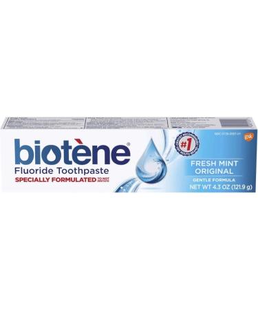 Biotene Fresh Mint Fluoride Toothpaste 4.3 oz - Gentle Formula - Pack of 2 - Buy Online on GoSupps.com