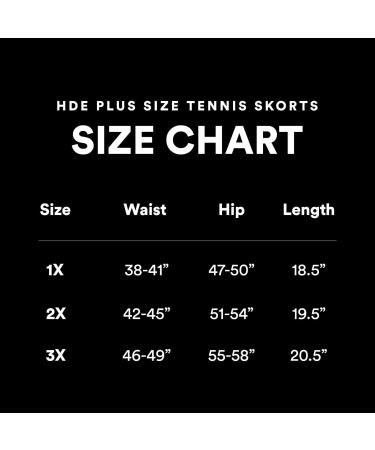 HDE Women's Plus Size Tennis Skort Pleated Athletic Golf Skirt with Shorts - 3X Black - Buy Online on GoSupps.com