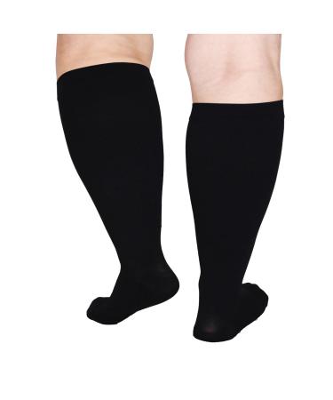 Ywam compression stockings compression stockings for men and women sport support stockings compression with 20-32 mmHg compression socks flight tennis travel 4xl black