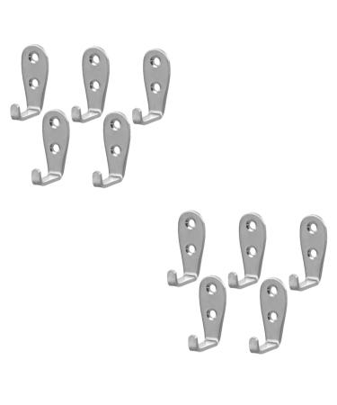 Alipis 10 Pcs Hook up Heavy Duty Hook Heavy Duty Clothes Rack Hand Towel Hook Hats Hook Bulk Jacket 5X3CMx2pcs Silverx2pcs