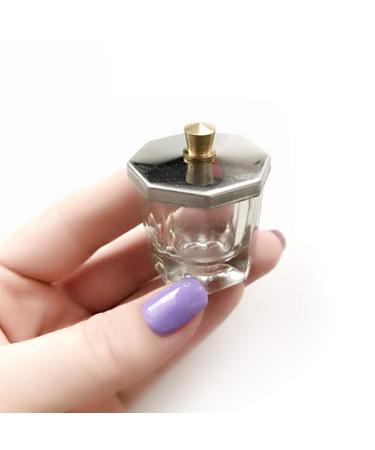 Mini Glass Dappen Dish Set with Stainless Steel Lid - Nail Art Acrylic Powder Tools - Buy Online on GoSupps.com