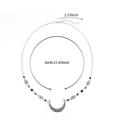 Boho Crescent Moon Crystal Headband - Silver Vintage Hair Accessories for Women - Buy Online on GoSupps.com