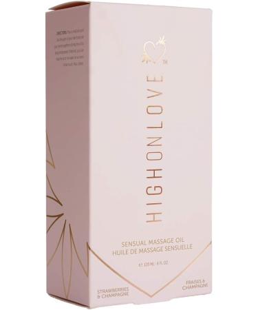 High on Love Sensual Massage Oil - Champagne & Strawberry 286g - International Shipping Available - Buy Online on GoSupps.com