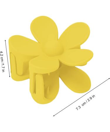 Cute Flower Claw Clip Colorful Flower Hair Clips Flower Pattern for Daughters for Hair Accessories(Light yellow) - Buy Online on GoSupps.com