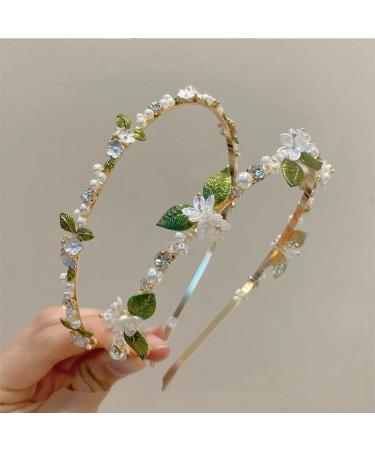 X Hot Popcorn 2PCS Pearl Flower Crystal Headband - Bridal Hair Accessory - Buy Online on GoSupps.com