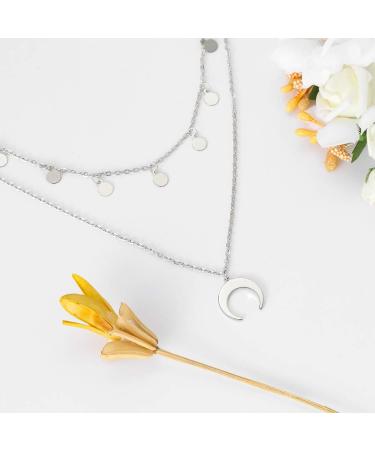 Shop Edary Layered Necklace with Moon Pendant & Tassel - Women s Fashion Jewelry for Global Shipping - Buy Online on GoSupps.com