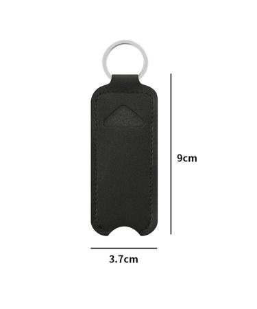 4Pcs PU Leather Lipstick Lip Balm Case Holder Keychain Storage Bag for Women - Black - Buy Online on GoSupps.com