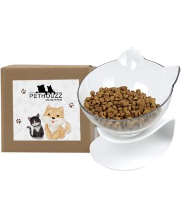 QIYADIN Tilted Raised Posture Cat Food Bowl - Anti Vomiting 15 Degree Elevated Stand (1) - Buy Online on GoSupps.com