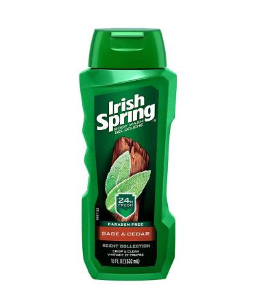 Irish Spring Sage & Cedar Body Wash - Paraben Free - 2 Pack of 18 FL OZ Bottles - Buy Online on GoSupps.com