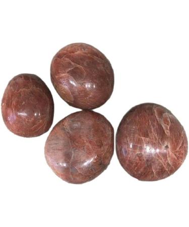 Quartz Crystals Palm Stones Natural Gemstones Peach Moonstone Crystal Stones for Craft Reiki Home Decor Gifts - (Size: 40-60mm) - Buy Online on GoSupps.com