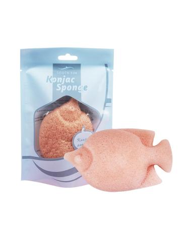 Verdant Touch Flutter Fish Shape Natural Face and Body Care Sponges Pink Dry Flutter Personal Care Product