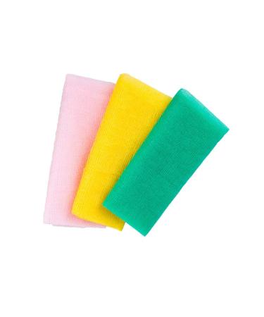 3 Pieces Nylon Exfoliating Bath Cloth/Towel - 35 inches Shower Stretch Cloths with Deep Clean Magic Shower Washcloth for Body