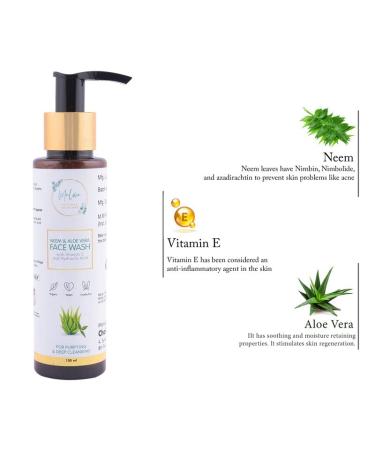 Neem and Aloe Vera Facewash for All Skin Types - 100ml | Buy Online for Men & Women - International Shipping Available - Buy Online on GoSupps.com