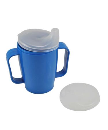 Sippy cup cup drinking cup with handle + 2 lids 4+12 mm 250ml blue
