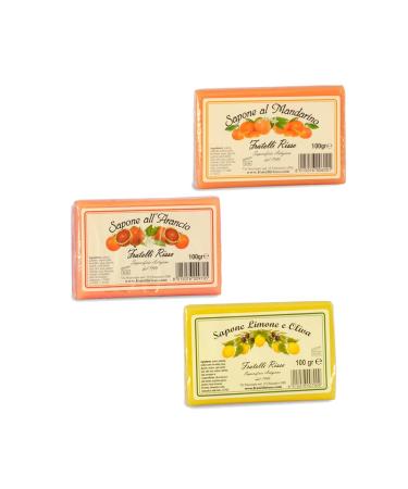 FRATELLI RISSO Citrus Soap Lemon/Mandarin/Orange Natural Soap 3 Pieces - 150g