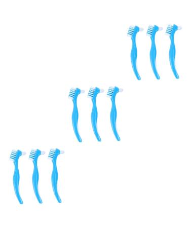 TOVINANNA 9 STK double -sided toothbrush cleaning brush children toothbrush toothbrush false teeth prosthesis brush false toothbrush care dentures cleaning kit tool detergent