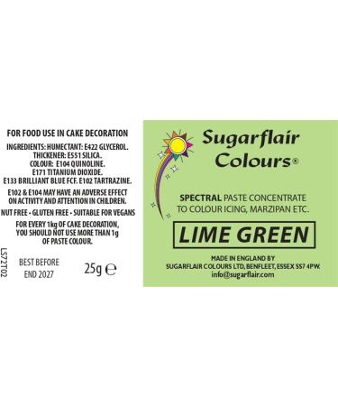 Sugarflair Spectral Lime Green Food Colouring Paste Highly Concentrated for Use with Sugar Pastes Buttercream Royal Icing or Cake Mix Vibrant Colour Dye - 25g - Buy Online on GoSupps.com