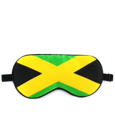 100% Silk Sleep Eye Mask Soft Eyeshade Jamaican Rasta Afro Caribbean Reggea Maya Strap for Sleeping Travel Work Naps Blocks Light(Jamaica)