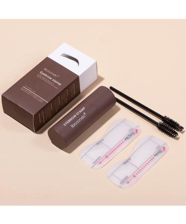 IBCCCNDC One Step Eyebrow Stamp Shaping Kit - Dark Brown Waterproof Eyebrow Makeup with 10 Stencils and Brushes - Buy Online on GoSupps.com