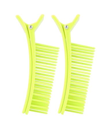 2pcs Hair Styling Clips - Non-slip Matte Handle, ABS Splint, Fluorescent Green - Buy Online on GoSupps.com