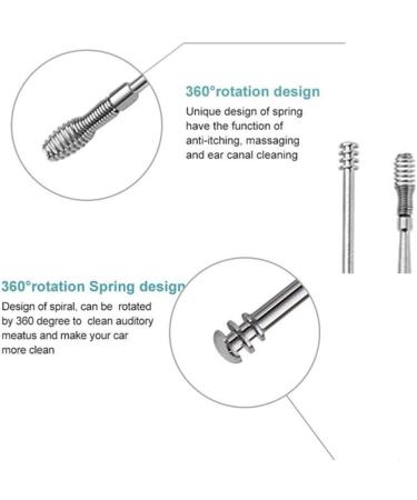 6pcs Ear Cleaner Wax Removal Tools Earpick Sticks Earwax Curette Care Kit - Buy Online on GoSupps.com