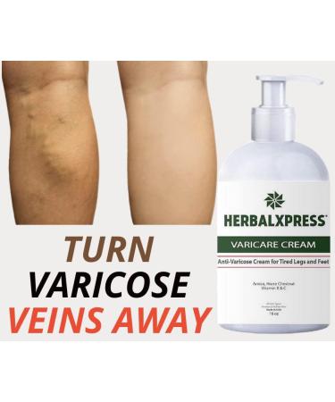 Herbalxpress Varicare Varicose Veins Cream 16 oz - Soothes Tired Legs & Feet - Buy Online on GoSupps.com