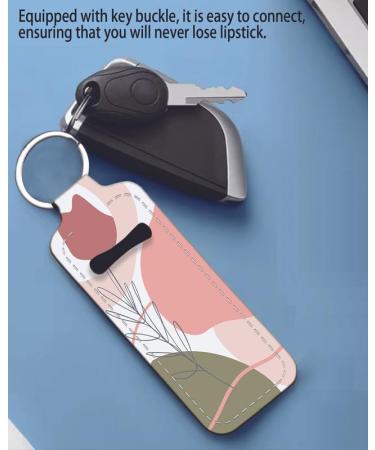 Chapstick Holder Keychain - Neoprene Lip Balm & Lip Gloss Travel Accessory for Women | Beautiful Abstract Flower Gift - Buy Online on GoSupps.com
